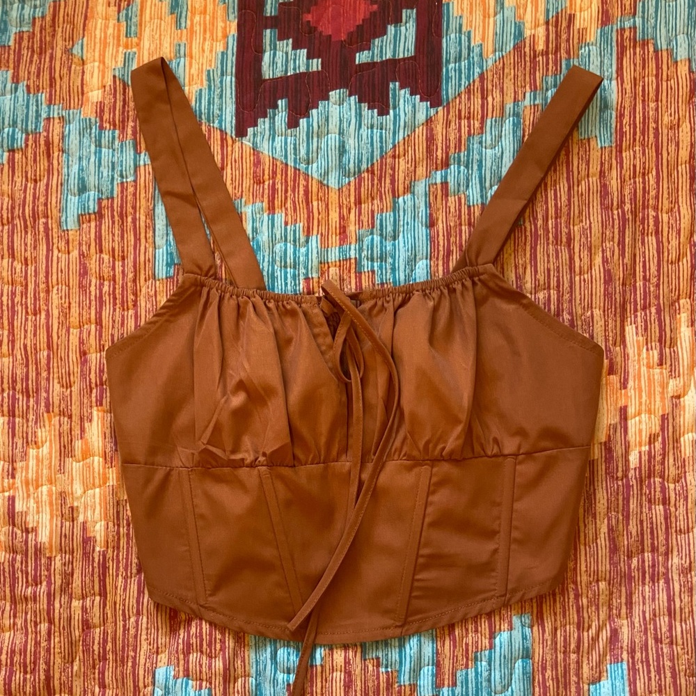 Tie Front Ruched Bust Cami Top
